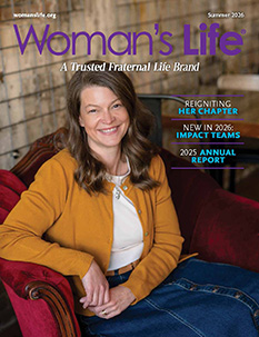 Woman&rsquo; Life Magazine Summer Magazine Cover | Woman sitting on couch